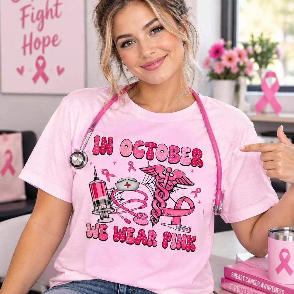 In October We Wear Shirt,  Awareness Tee, Ribbon Shirt